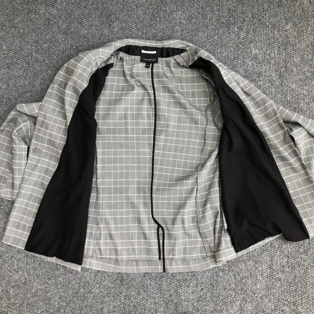 Lane Bryant the Bryant blazer single button plaid blazer size 20